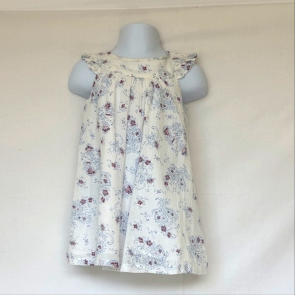 BABY GAP | Infant Red, White, & Blue Floral Sleeveless Fully Lined Dress - Picture 2 of 12